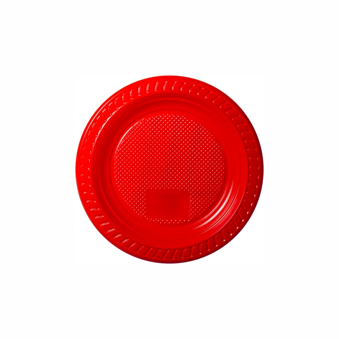 PLATOS DESCARTABLE HONDO ROJO COPOBRAS 15CM (PRFV-015) *10UNID