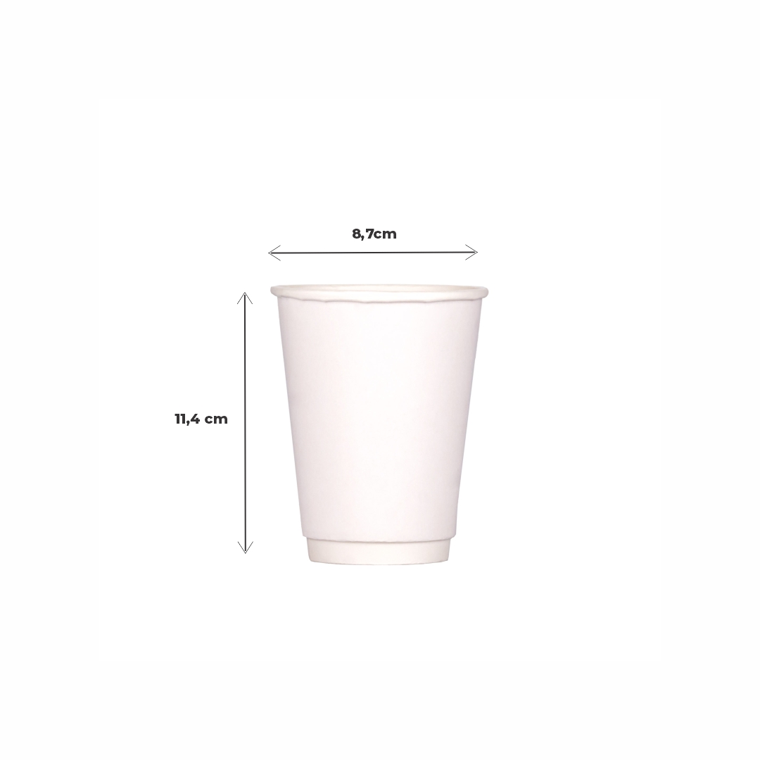VASOS POLIPAPEL BO.BLANCO.14OZ DOBLE PARED (410CC) *100UNID