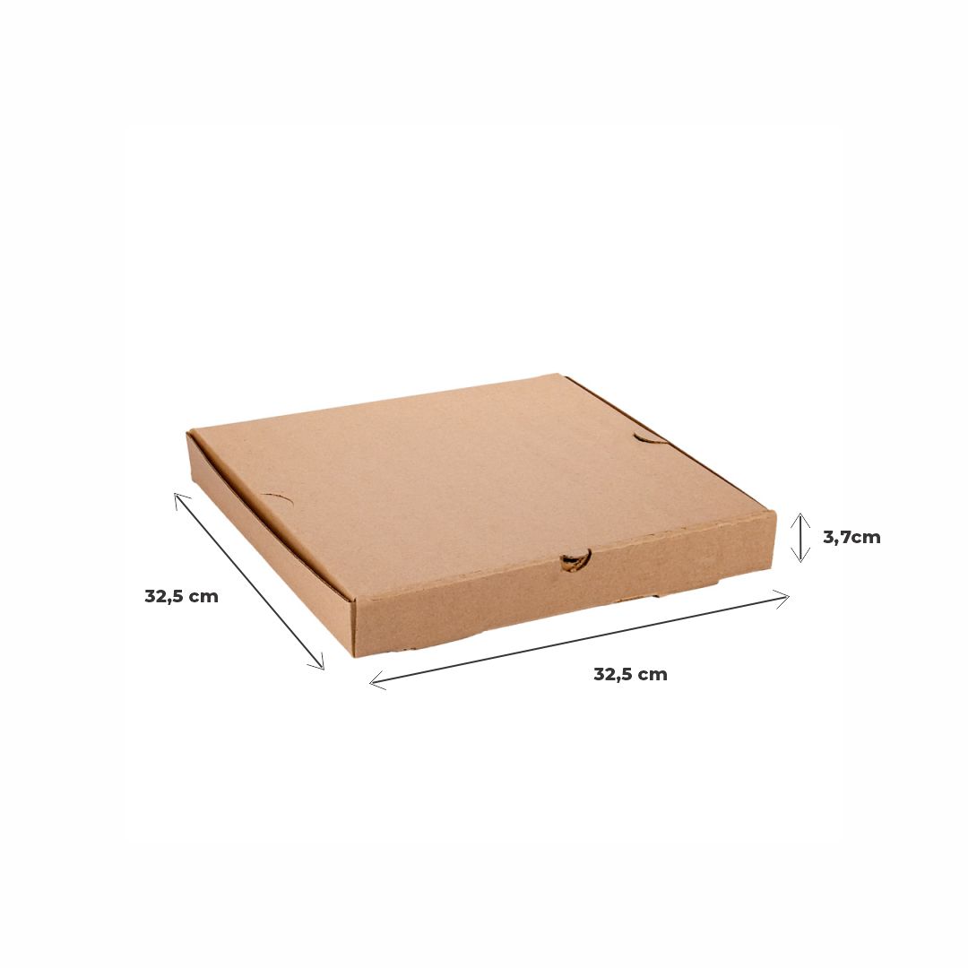 CAJA PIZZA MICRO MARRON/MARRON GRANDE REFORZADA (32.5*32.5*3.7CM) *100UNID