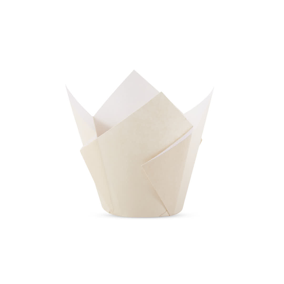 TULIPAS PARA MUFFIN Y CUPCAKE.Nº16 BEIGE LISA PAQ *200UNID