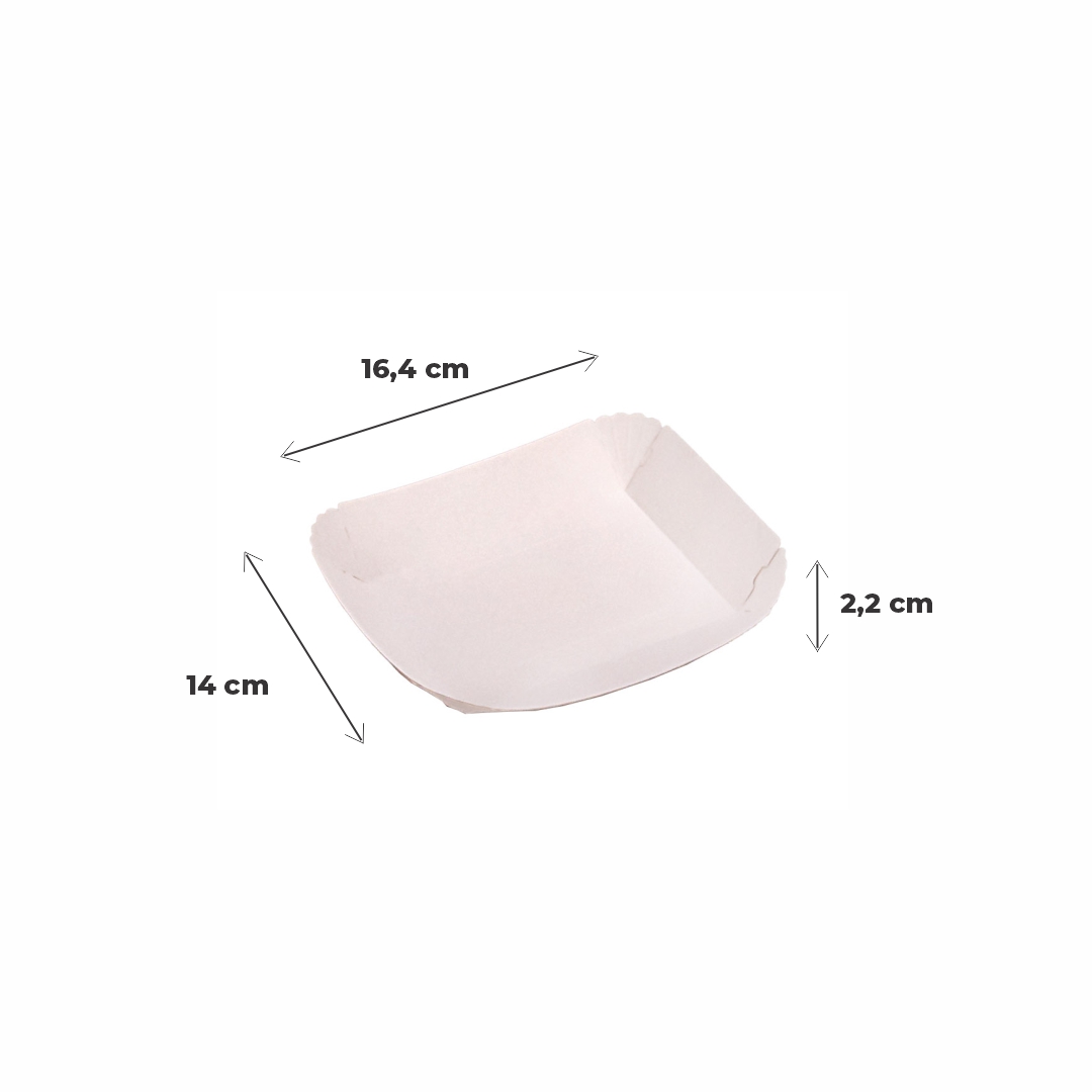 BANDEJA CARTON RECTANGULAR CARTULINA Nº1 (14*16.4*2.2CM) BIOHZ *400UNID�