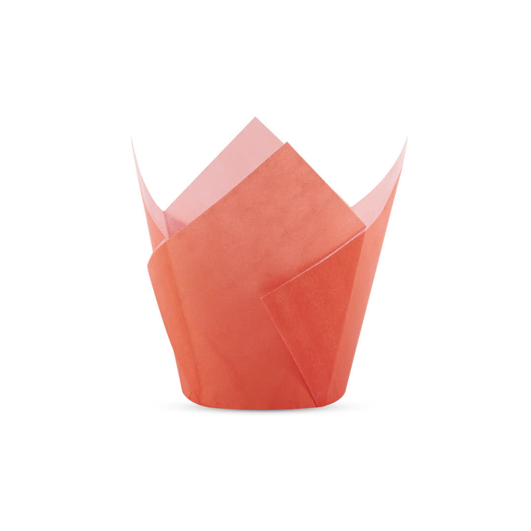 TULIPAS PARA MUFFIN Y CUPCAKE.Nº16 ROJA LISA PAQ *200UNID