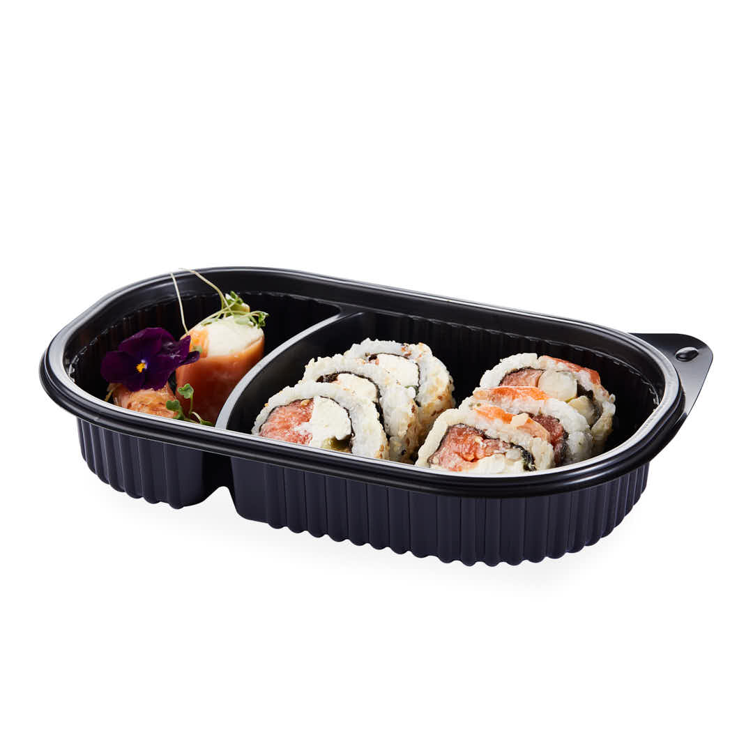 BANDEJA MICRO BANDEX NEGRA Nº180 C/2 CAVIDADES (15*24*4.5CM) *50UNID