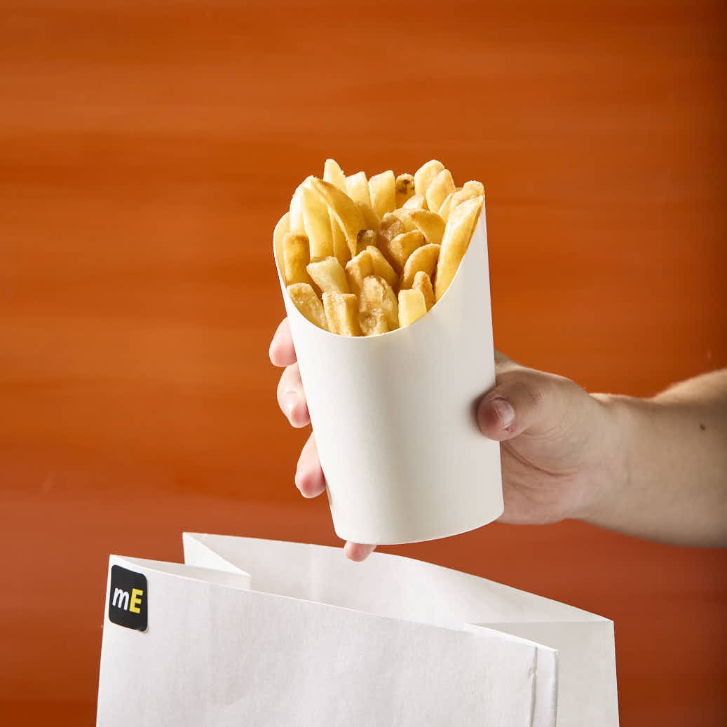 CONTENEDOR PAPAS FRITAS POLIPAPEL BLANCO LISO 16OZ (8*11CM) *50UNID