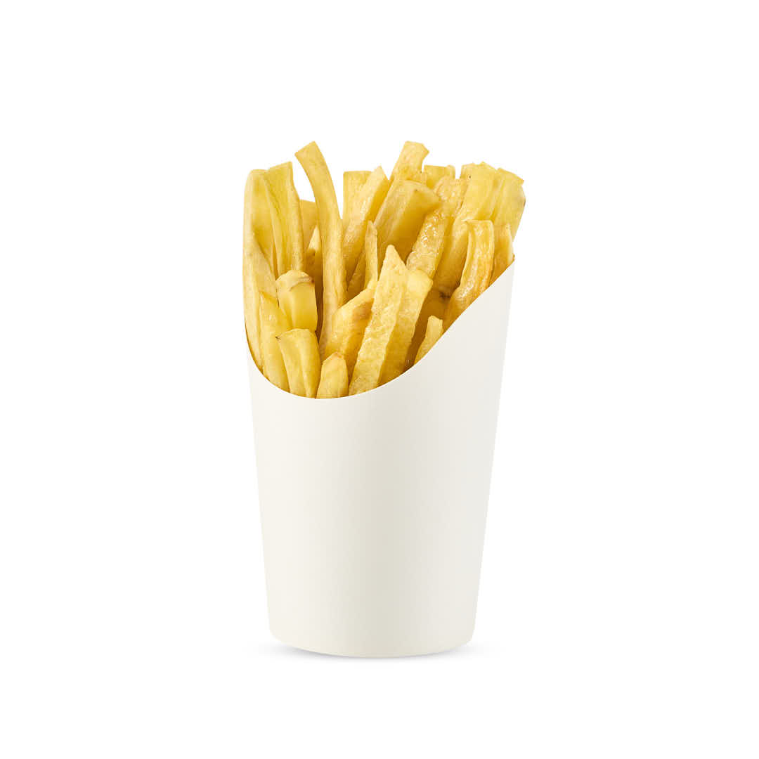 CONTENEDOR PAPAS FRITAS POLIPAPEL BLANCO LISO 16OZ (8*11CM) *50UNID