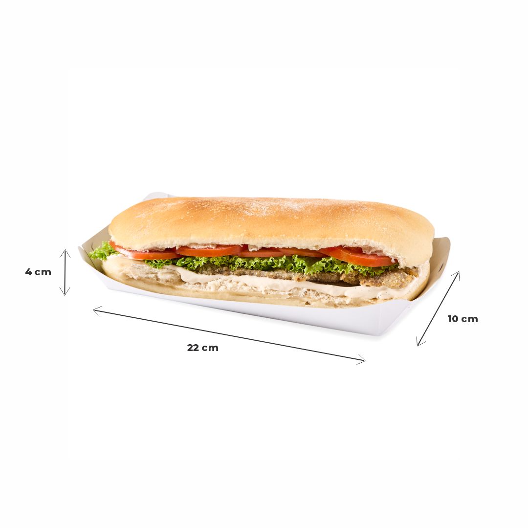 CUBETA SANDWICHERA CARTULINA BCA/BCA Nº1 FERNANDEZ 290GRS (22*10*4CM) *100 UNID