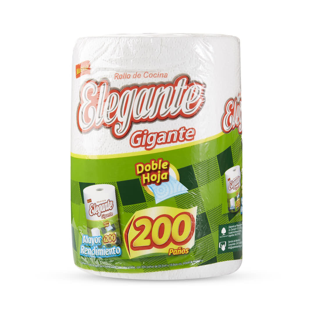 PAPEL COCINA (1U*200 PAÑOS) ELEGANTE DOBLE HOJA PREMIUM *UNID