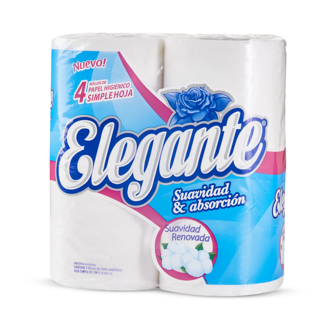 PAPEL HIGIENICO FAMILIAR (4U*30MTS) ELEGANTE SIMPLE HOJA *UNID.