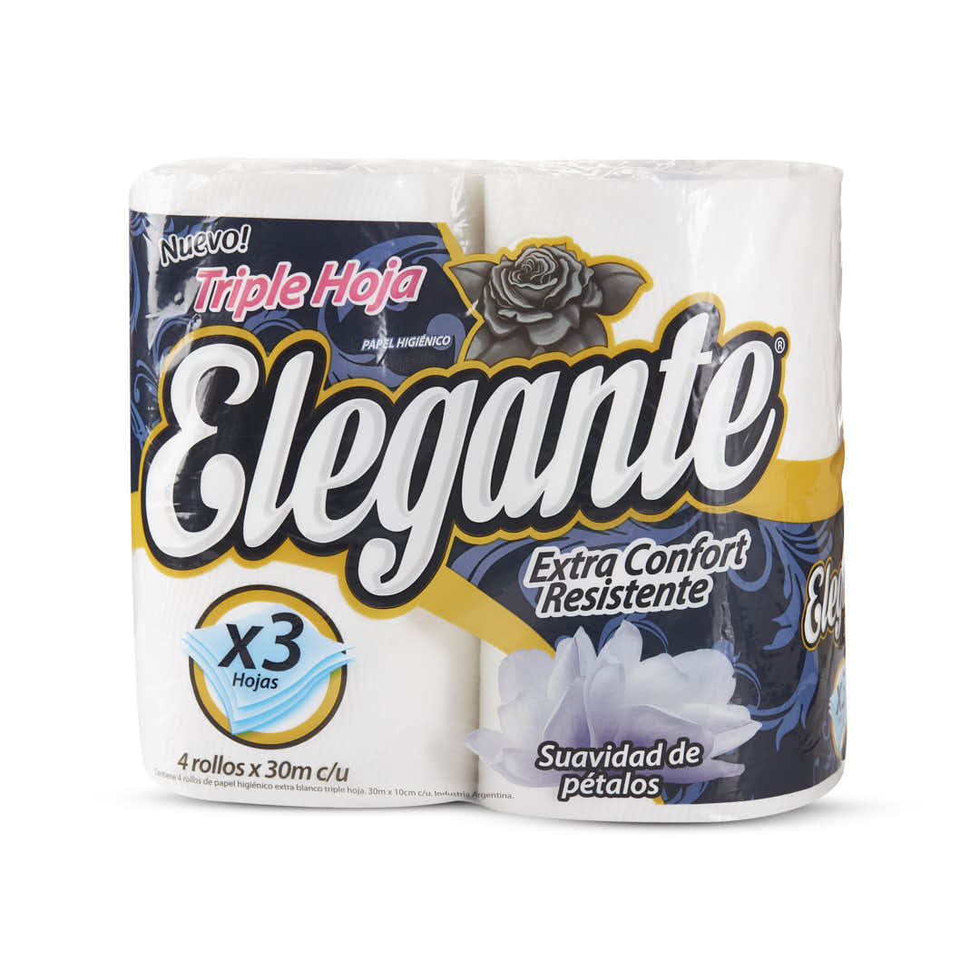 PAPEL HIGIENICO FAMILIAR (4U*30MTS) ELEGANTE.TRIPLE HOJA *UNID.
