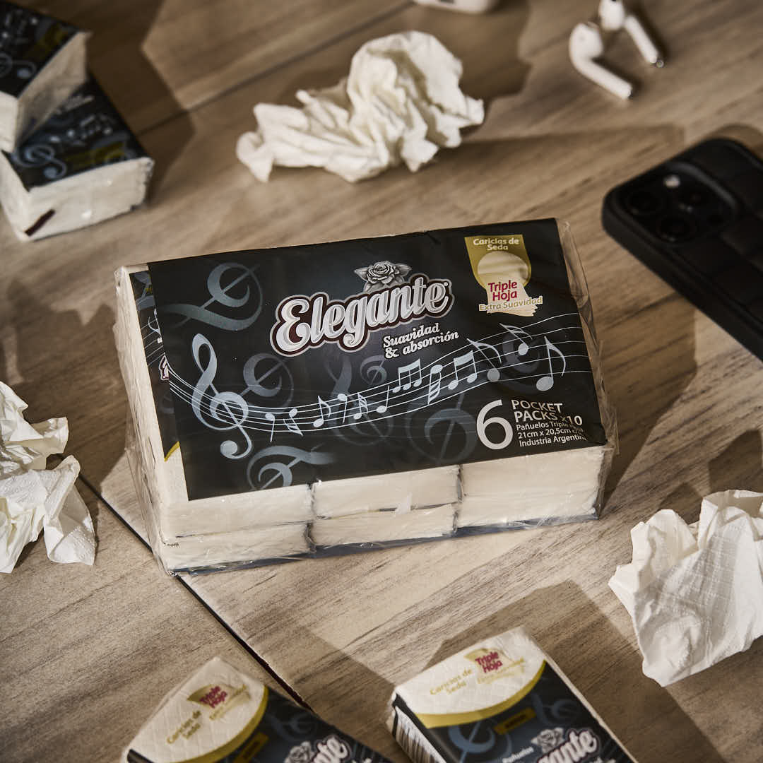 PAÑUELOS ELEGANTE POCKET TRIPLE HOJA (21*20CM C/U) *6 PAQ*10UNID