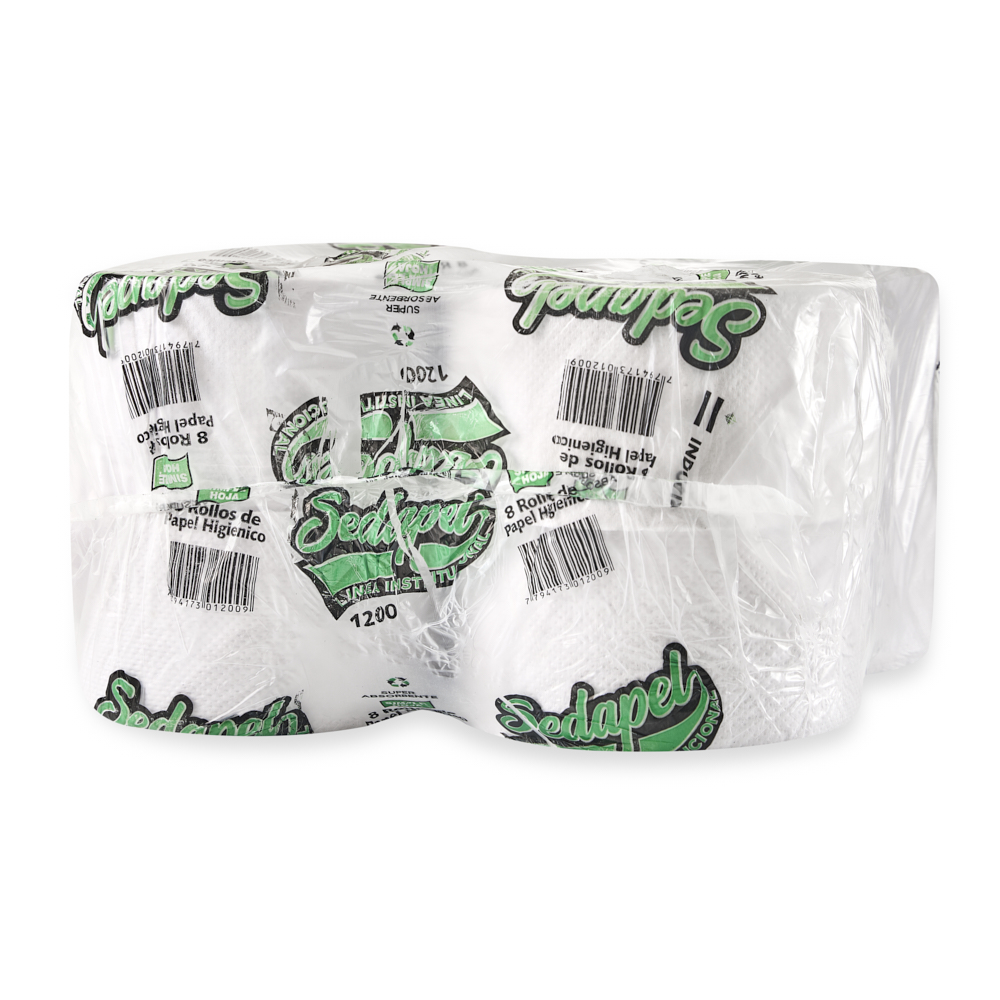 PAPEL HIGIENICO INSTITUCIONAL (8U*150) SEDAPEL CONO GRANDE BLANCO (1200) *UNID.