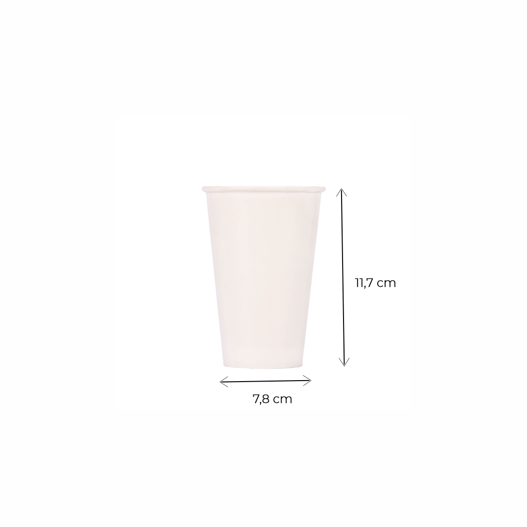 VASOS POLIPAPEL.BO PARA FRIO BLANCO 12OZ (355CC) *100UNID