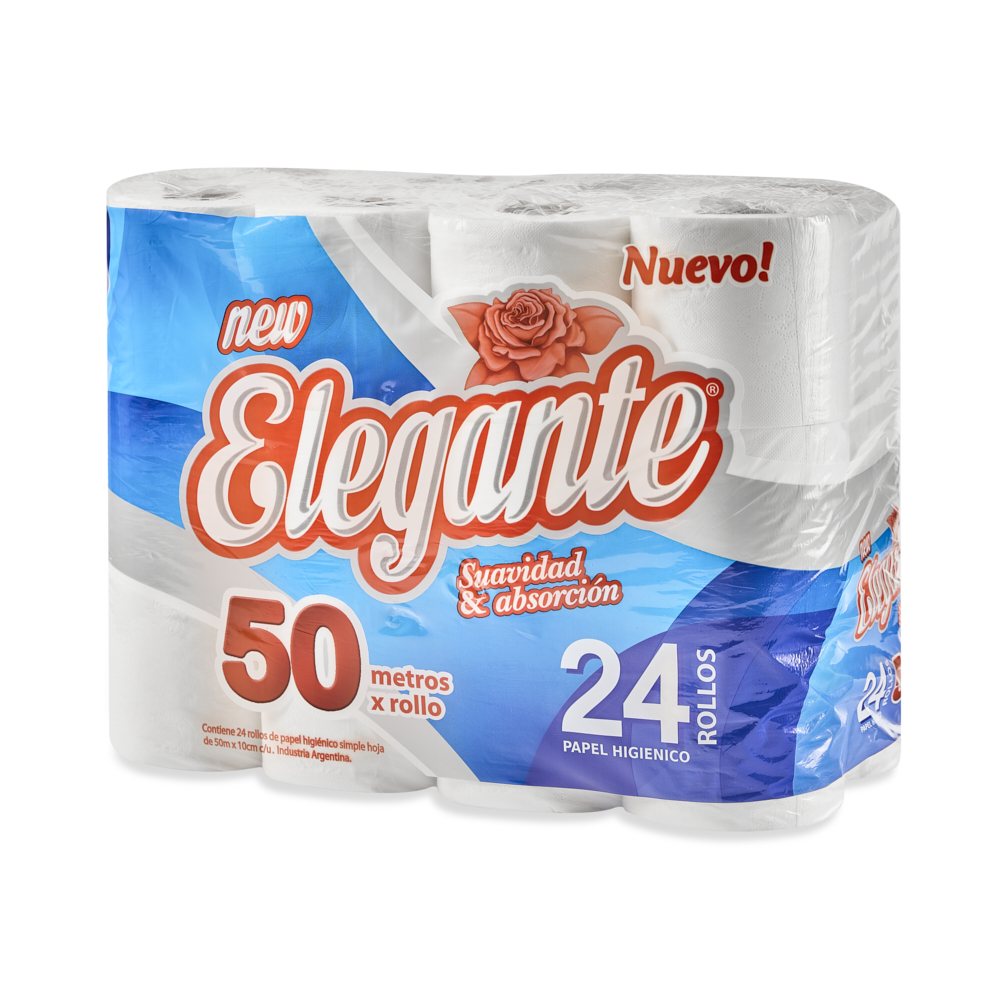PAPEL HIGIENICO FAMILIAR.(24U*50MTS) ELEGANTE S/H *UNID.