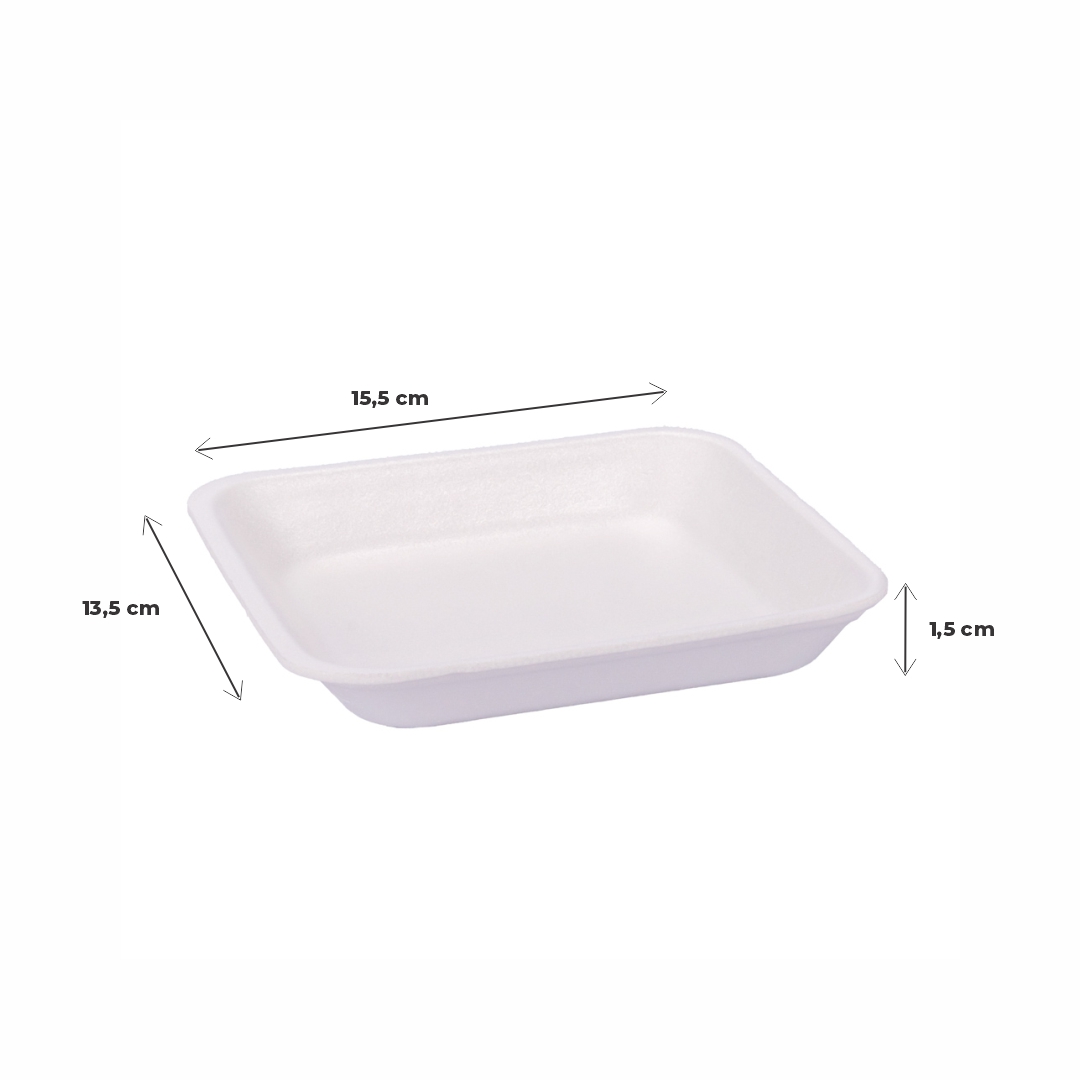 BANDEJA EXPANDIDO BLANCA ECO Nº617 (13.5*15.5*1.5CM) BULTO *400UNID