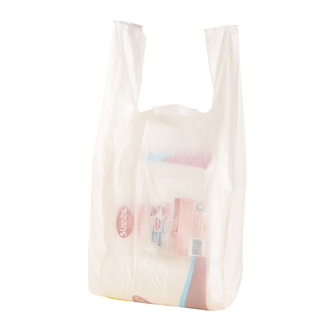 BOLSAS CAMISETA STANDARD BLANCA 45*60CM A/D POLYFILM (AMARILLA) *80UNID