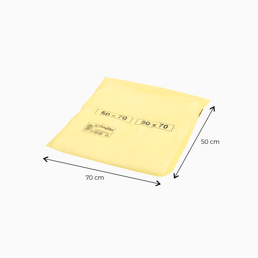 BOLSAS CAMISETA STANDARD BLANCA 50*70CM A/D POLYFILM (AMARILLA) *80UNID