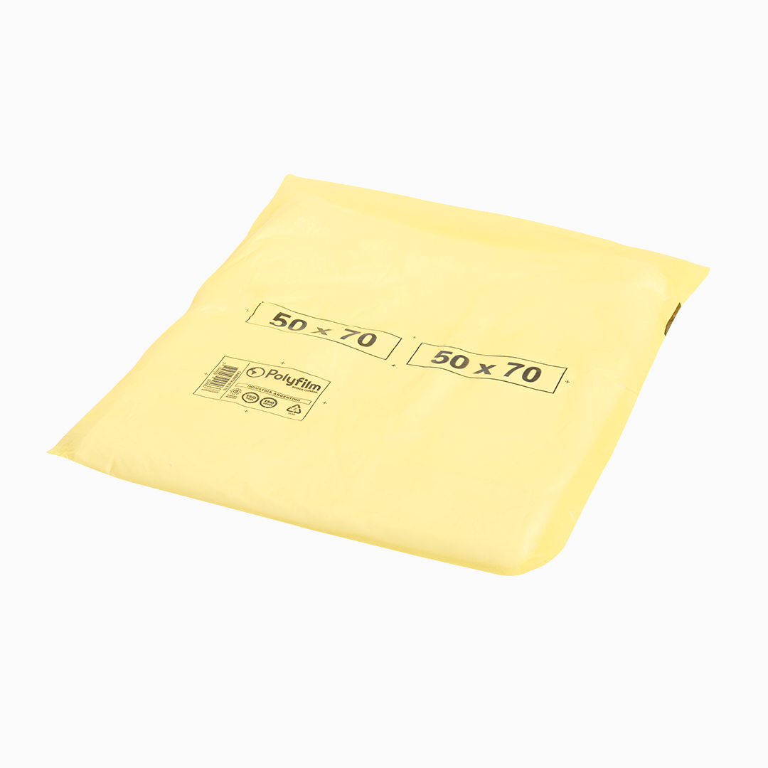 BOLSAS CAMISETA STANDARD BLANCA 50*70CM A/D POLYFILM (AMARILLA) *80UNID