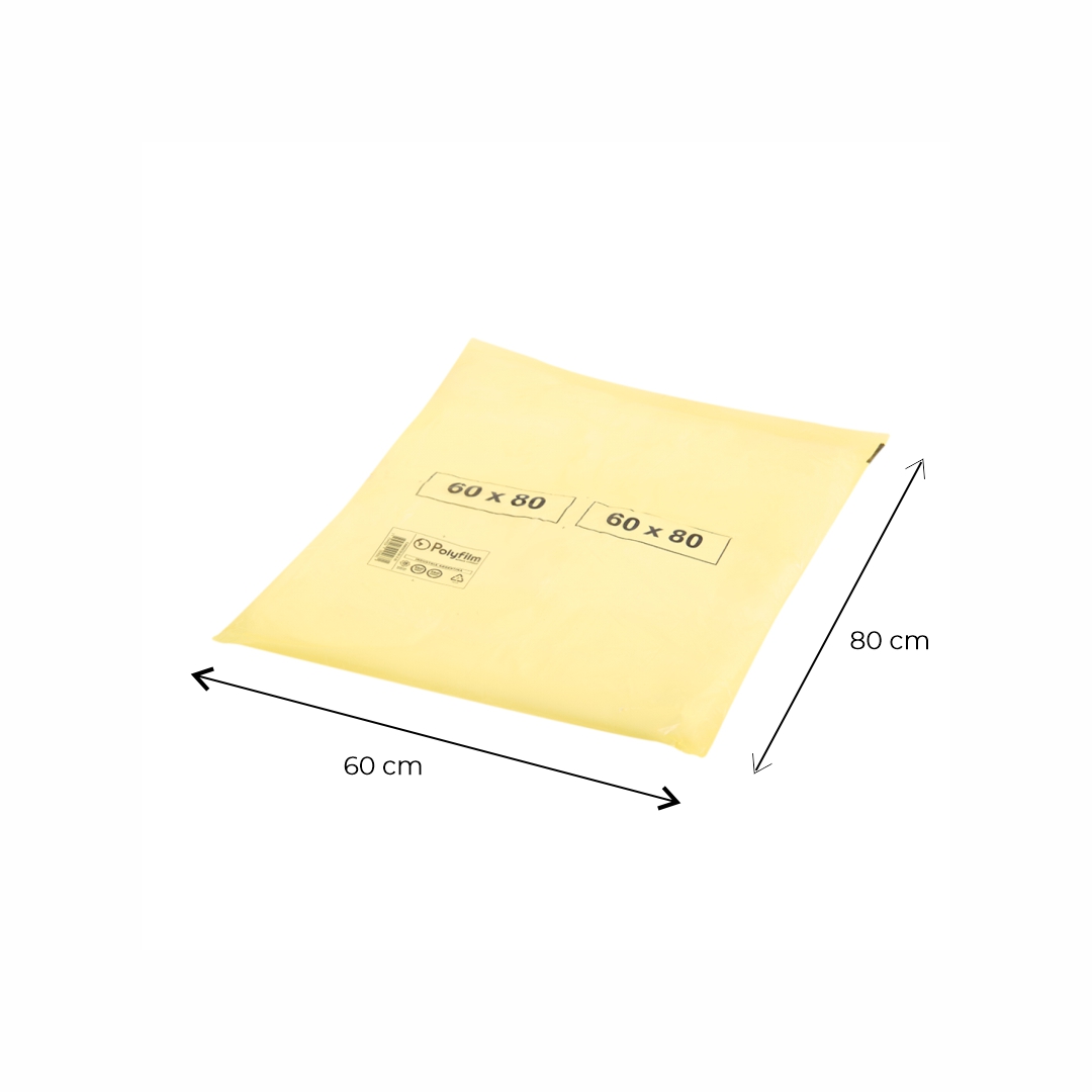 BOLSAS CAMISETA STANDARD BLANCA 60*80CM A/D POLYFILM (AMARILLA) *80UNID