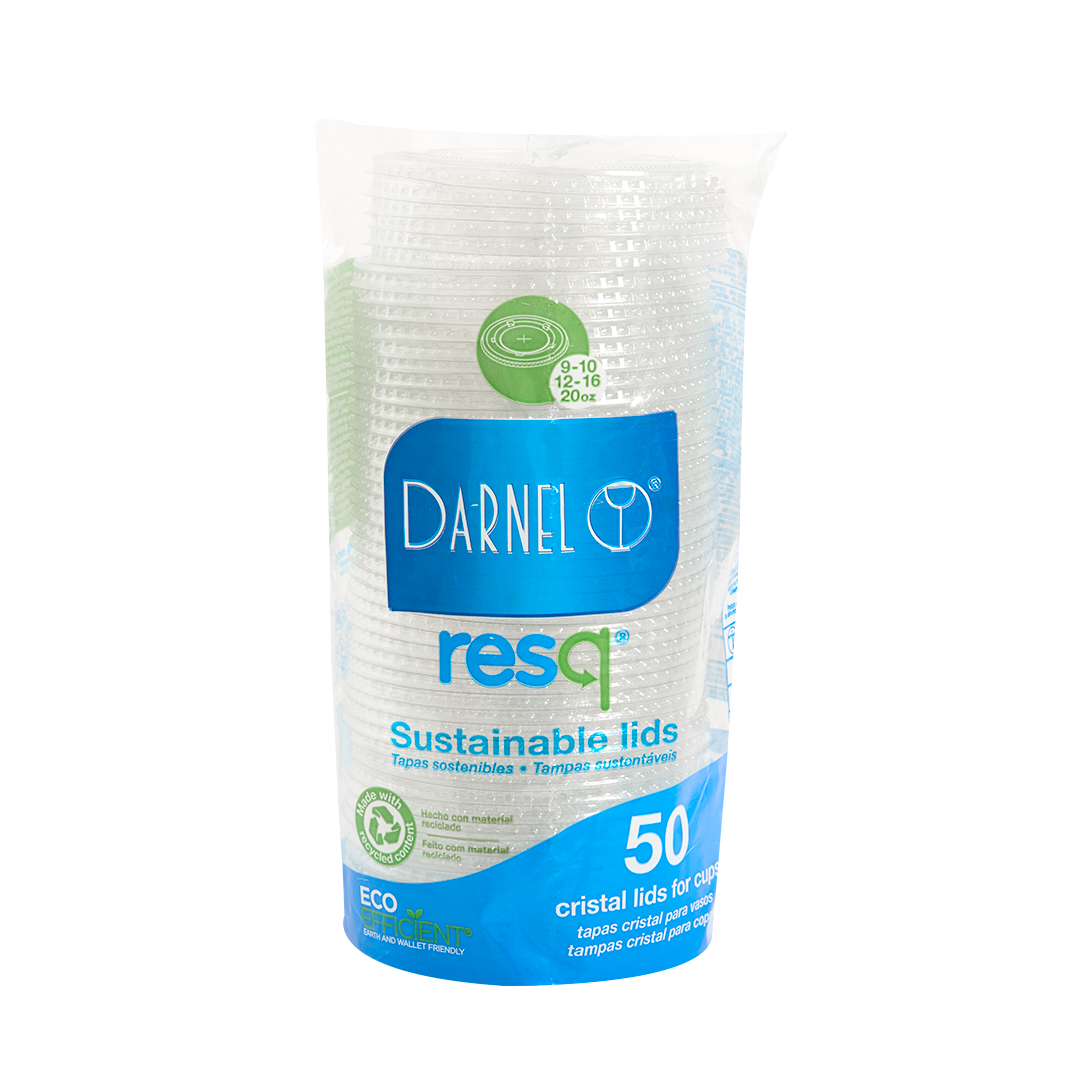 TAPA VASO PLASTICO FRAPPE PET DARNEL (PLANA SORBETE) PARA 9/12/16/20OZ *50UNID