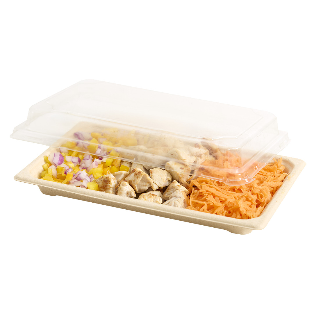 BANDEJA BAGAZO DE CAÑA BIO RECT BAJA BEIGE (14.5*2*23.5CM) *50UNID.