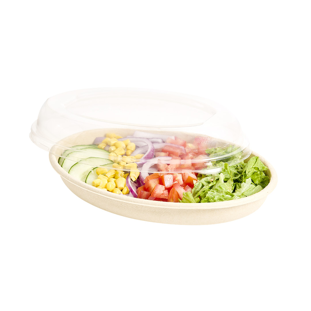 BANDEJA BAGAZO DE CAÑA BIO OVAL 780CC BEIGE (16*3.5*23CM) *50UNID.