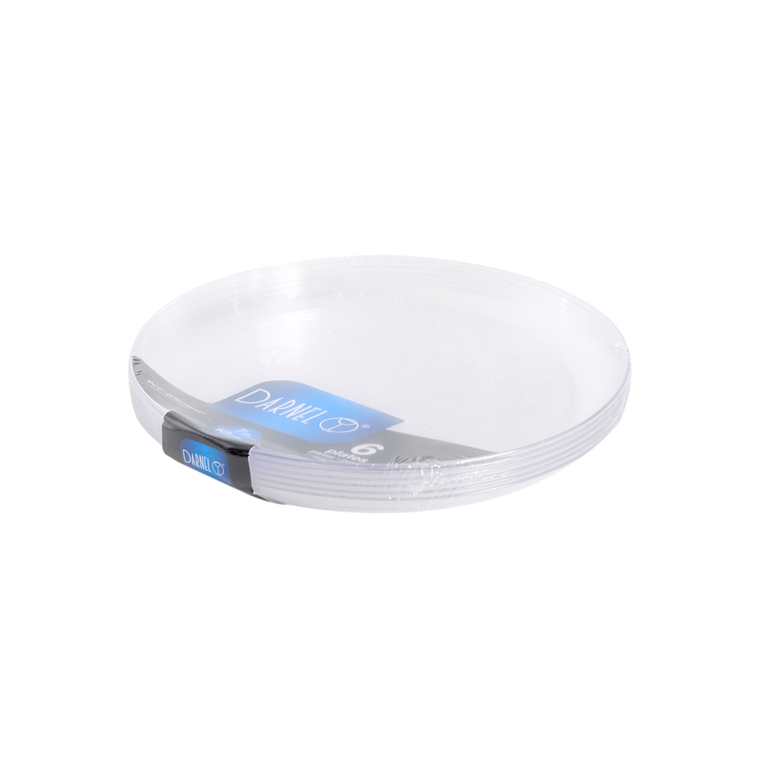 PLATOS RIGIDOS REDONDOS DARNEL 18CM CRISTAL FANTASIA PAQ*6UNID