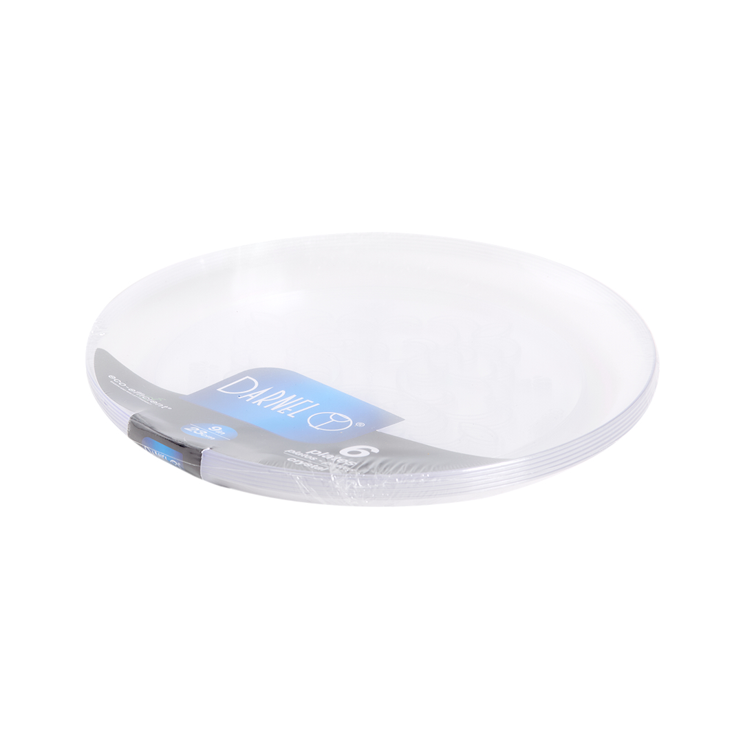 PLATOS RIGIDOS REDONDOS DARNEL 23CM CRISTAL FANTASIA PAQ*6UNID