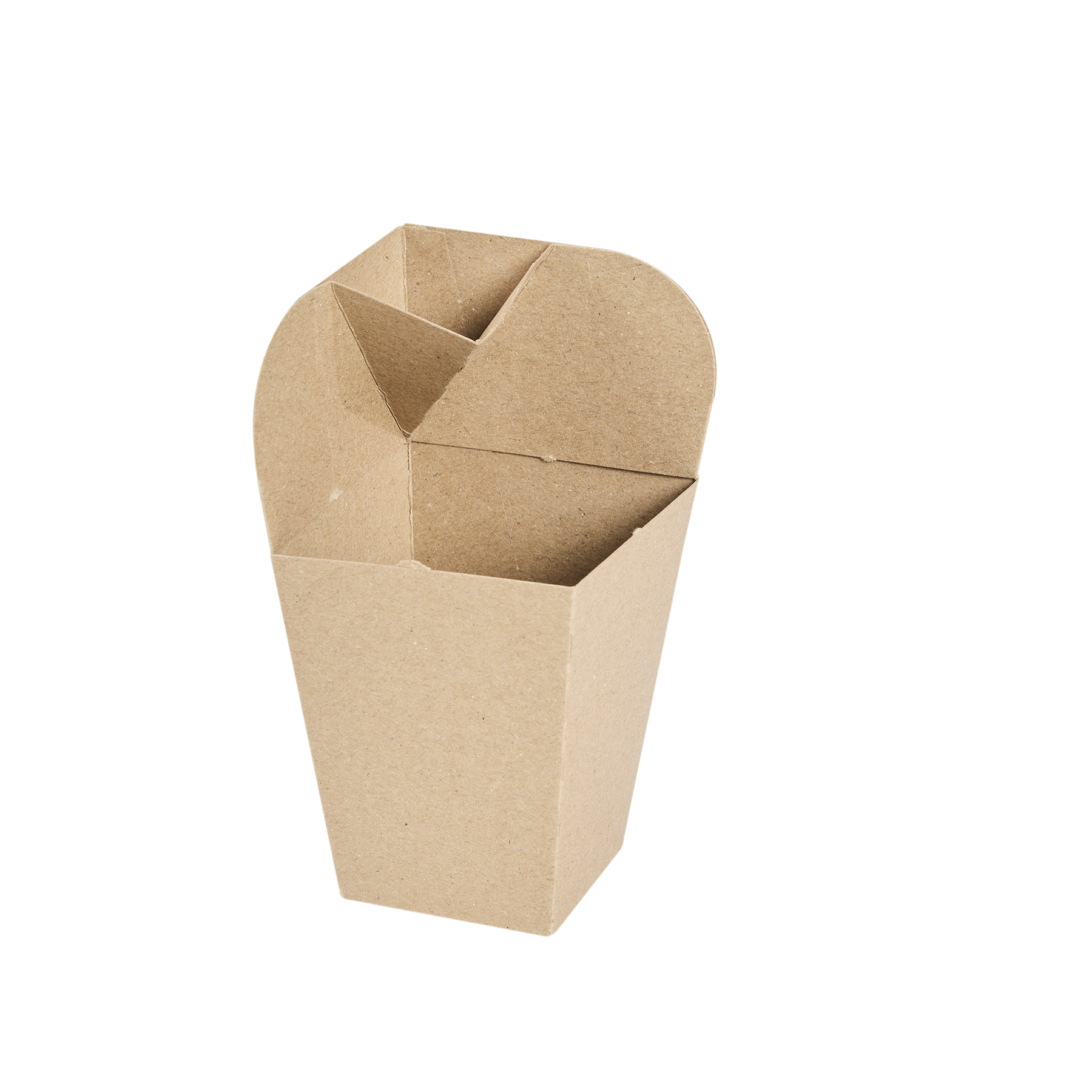 CAJA DELIVERY BIOHZ PAPAS FRITAS CONTENEDOR KRAFT C/DIPPER (15*7.5*9.5CM) *375UNID