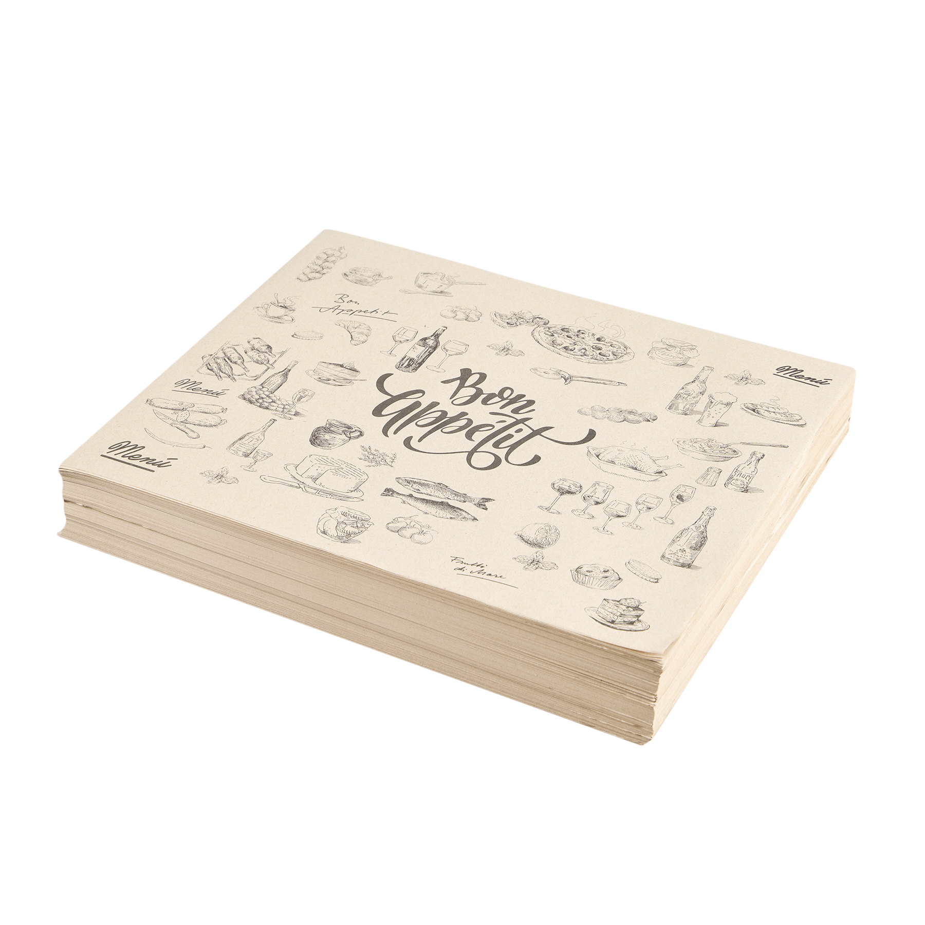 INDIVIDUALES PAPEL MULTI &#039;BON APPETIT&#039; KRAFT (60GRS - 30X40CM) PAQ*500UNID .