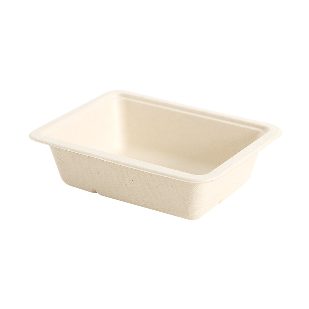 BANDEJA BAGAZO DE CAÑA BANDEX RECT.103 BEIGE (14*18*4.5CM) *100UNID