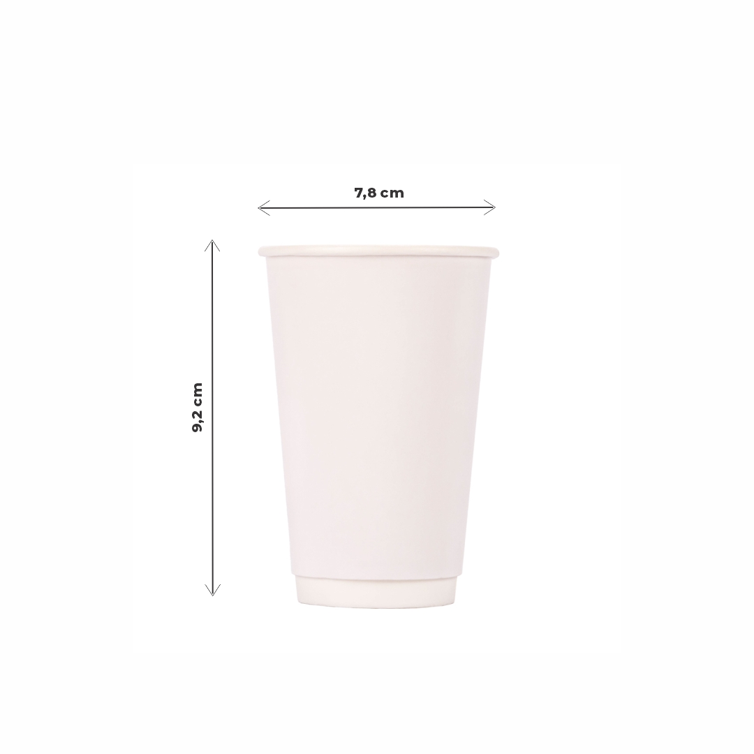 VASOS POLIPAPEL ENPOLEX BLANCO.12OZ DOBLE PARED (355CC) *100UNID
