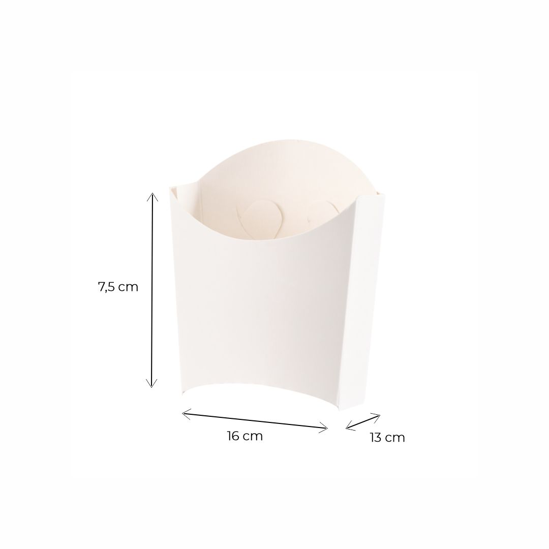 ESTUCHE PAPAS CHICO CARTULINA BLANCA (C/ENCASTRE 12X12X3CM) mE *100UNID