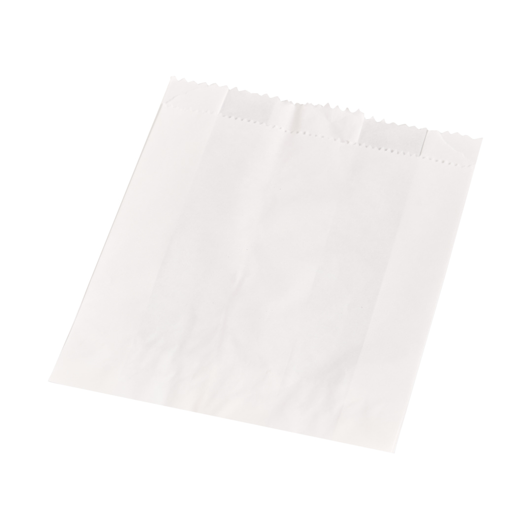 BOLSA MEDIALUNAS PAPEL ANTIGRASA BLANCO (15*5*17CM) (SIMIL BIOXIDO) *100UNID