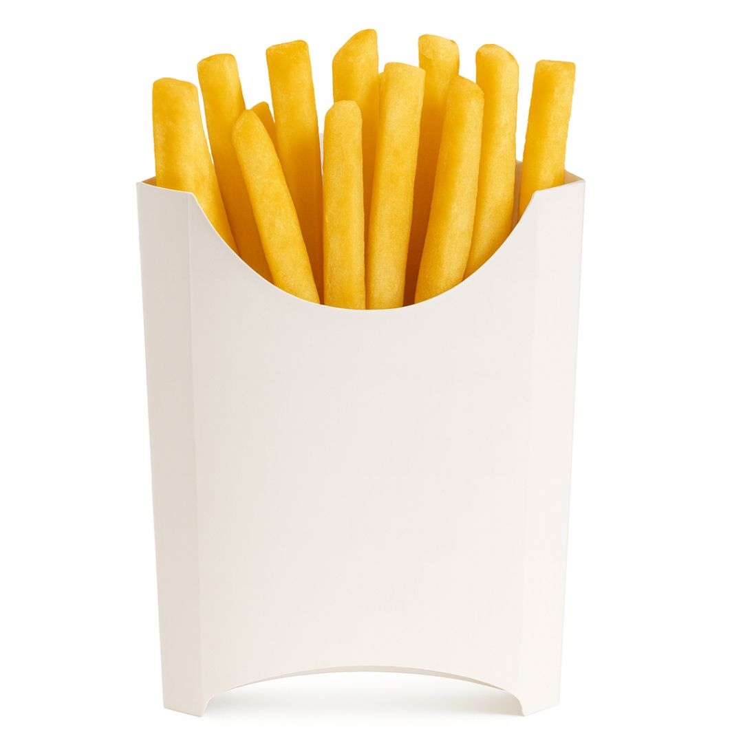 ESTUCHE PAPAS GRANDE CARTULINA BLANCA (C/ENCASTRE 14X14X4CM) mE *100UNID