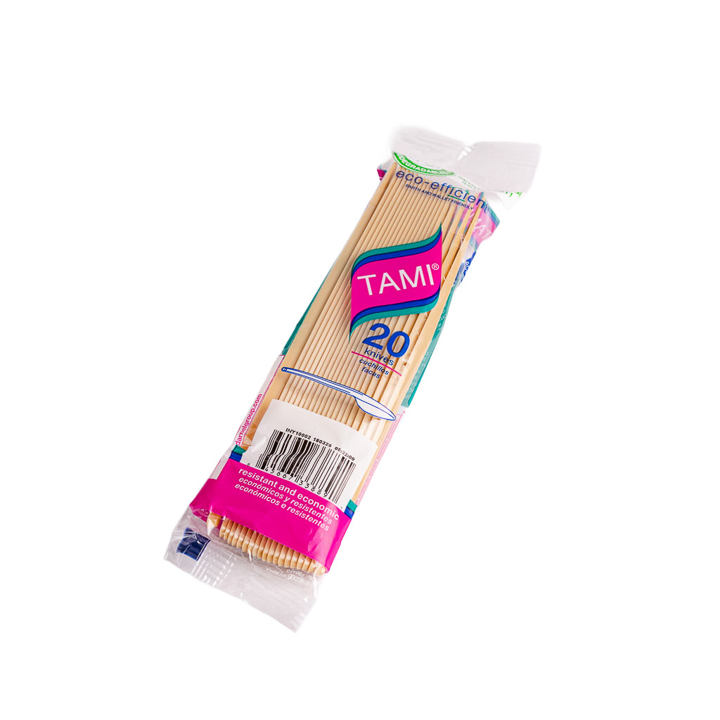 CUCHILLO PLASTICO NATURAL BIO (DARNEL) TAMI *20UNID.