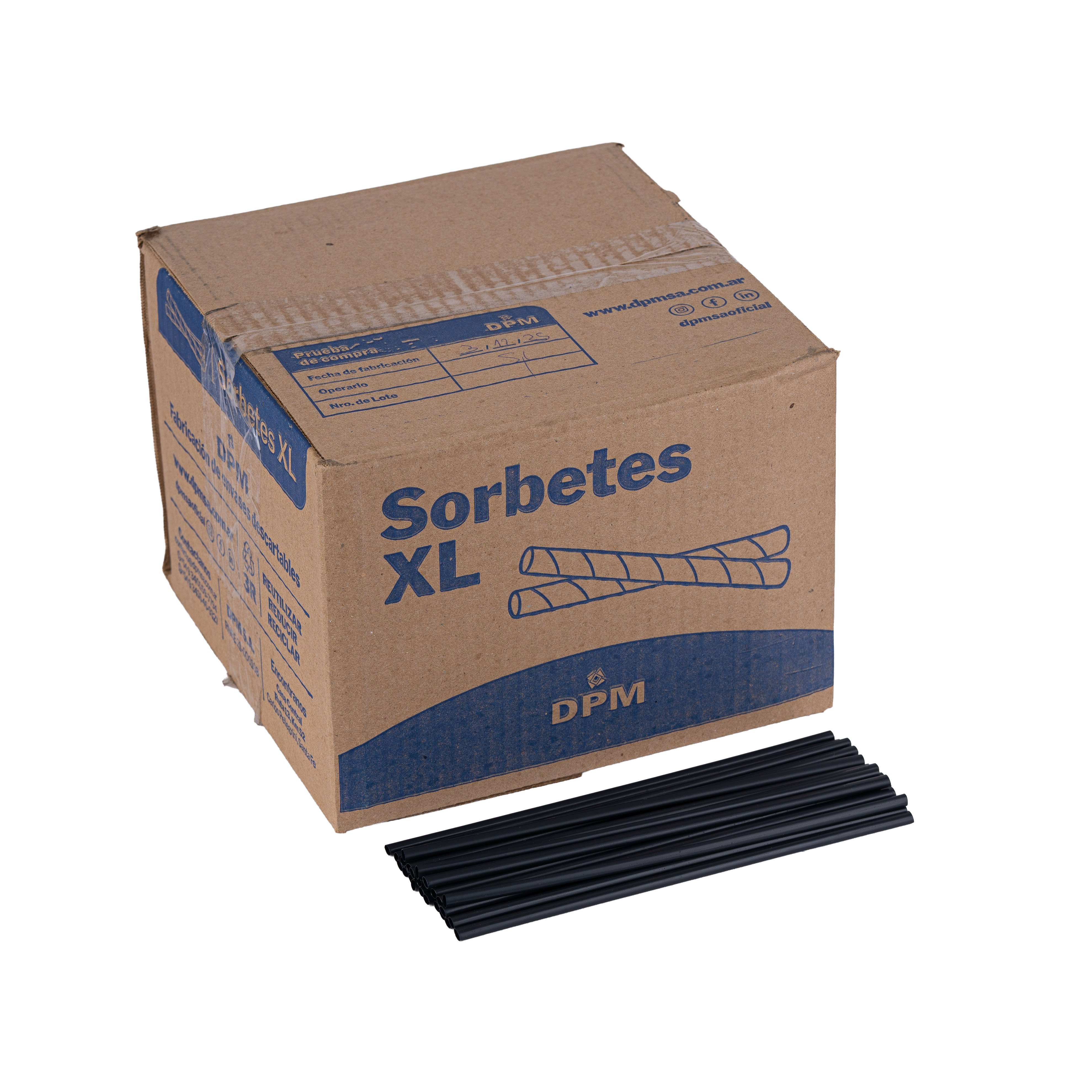 SORBETES GASTRONOMICOS PLASTICOS P/ TRAGOS NEGROS DPM (5MM*21.5CM) CAJA*1000UNID