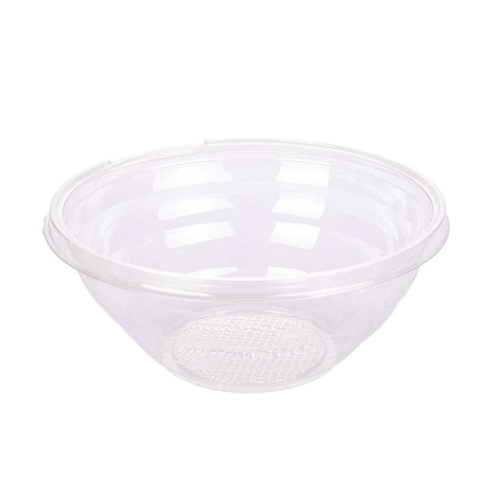 ENSALADERA REDONDA DPM PET CRISTAL  C/ TAPA 1100CC (16.5*9CM) *200UNID
