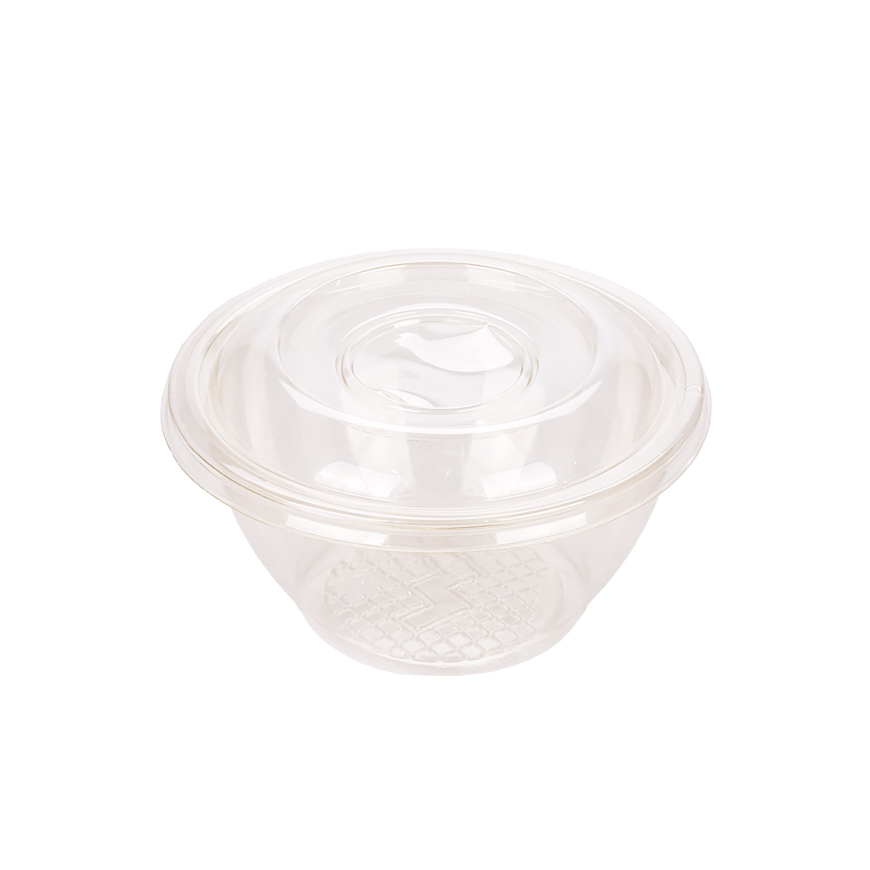 ENSALADERA REDONDA DPM PET CRISTAL  C/ TAPA 1100CC (16.5*9CM) *200UNID