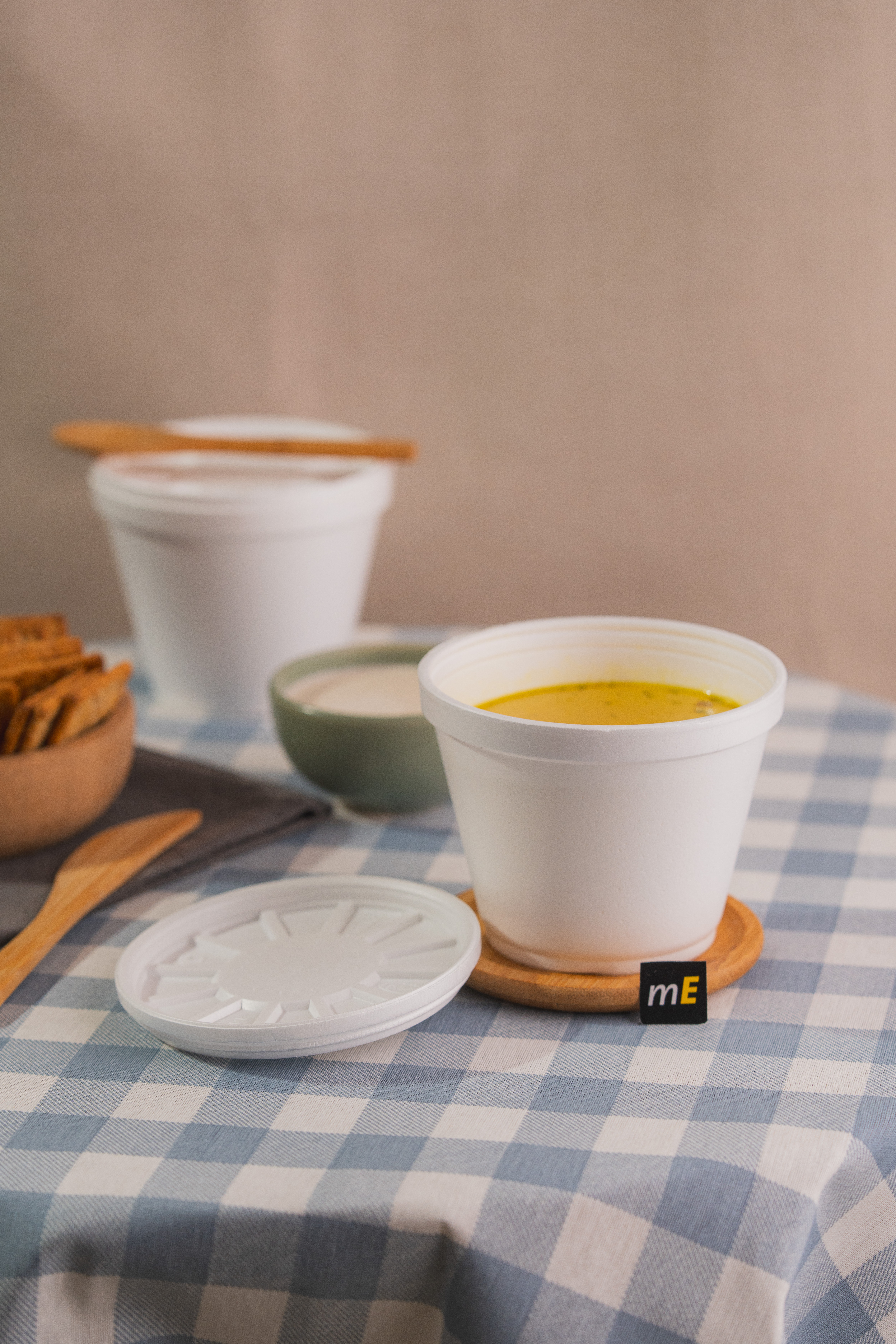 TAPA CONTENEDOR TERMICO CASELLA WELL CUP ISOPOR  BLANCA *100UNID