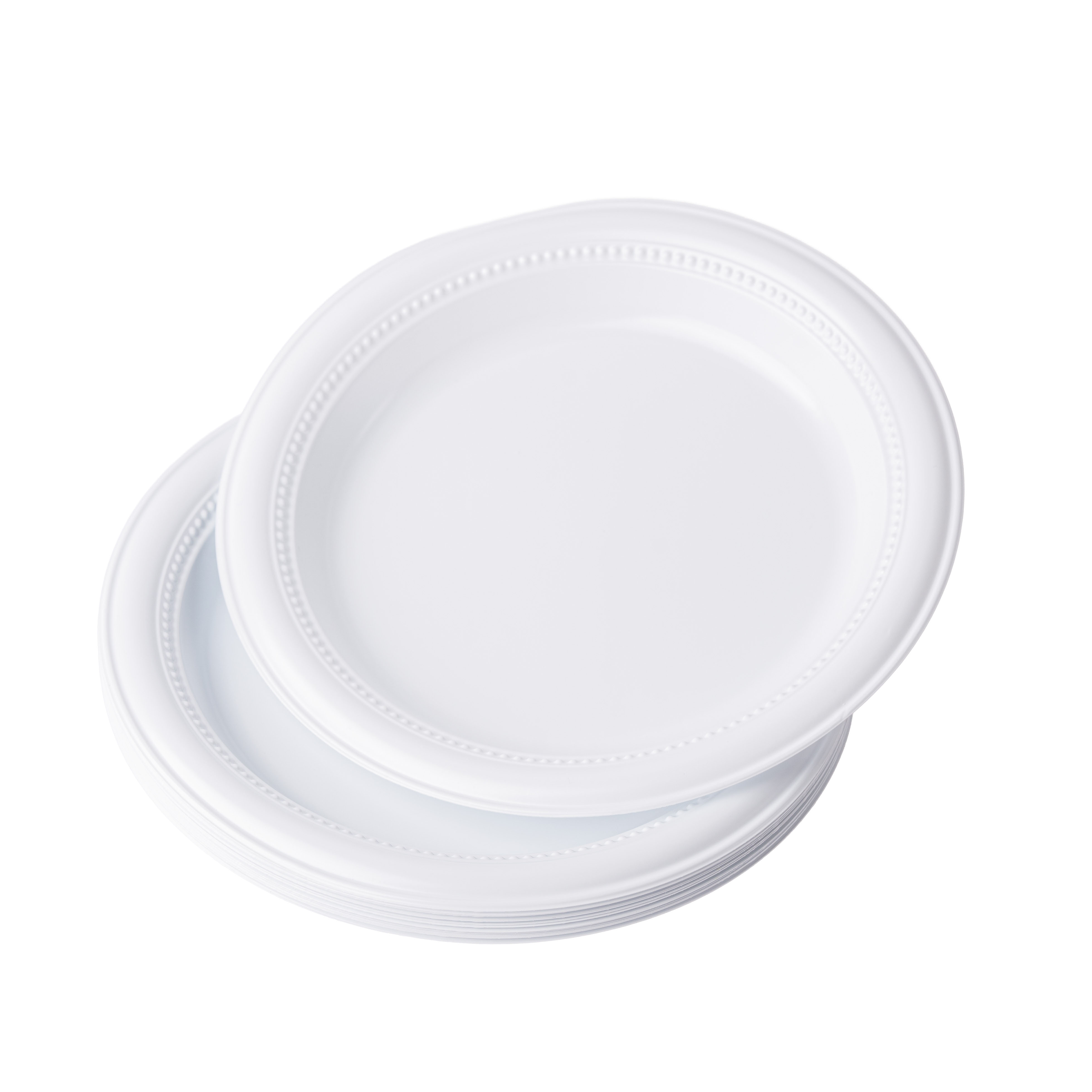PLATOS PLASTIOS REDONDOS TAMI  23CM BLANCO PAQ *20UNID