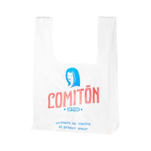 mEP BOLSA CAMISETA A/D PERSONALIZADA 1 O 2 COLORES 15MIC  (50*50CM) X UNIDAD