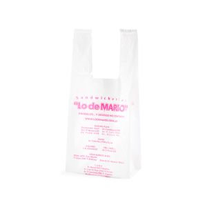 mEP BOLSA CAMISETA A/D PERSONALIZADA 1 O 2 COLORES 13MIC  (30*40CM) X UNIDAD