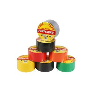 CINTA TAPE (ENTELADA) 48MM ROLLO FANTASTIKO STIKO GRIS PLATA *9MTS