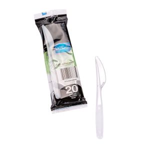 CUCHILLO PLASTICO CRISTAL REFORZADA BISTROT (DARNEL) BLISTER *20UNID.