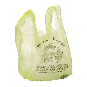 BOLSAS CAMISETA OXO DEGRADABLE VERDE REFORZADA 40*50CM MAPSA *80UNID