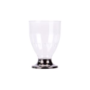 BOYANO COPA RIGIDA.220CC DANUBIO CRISTAL Y PIE NEGRO (7.3CM DIAM*10.5CM ALTO) *UNID