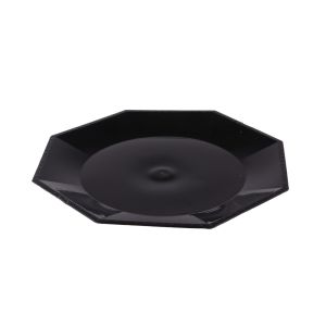 PLATO RIGIDO OCTOGONAL KOVAL 22CM NEGRO *10UNID