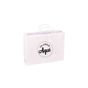 mEP BOLSA BOUTIQUE PAPEL BLANCA PERSONALIZADA 43*12*32CM X UNIDAD
