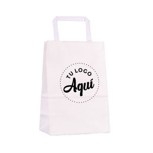 mEP BOLSA BOUTIQUE PAPEL BLANCA PERSONALIZADA 16.5*9.5*21CM X UNIDAD