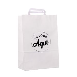 mEP BOLSA BOUTIQUE PAPEL BLANCA PERSONALIZADA 22*10*30CM X UNIDAD